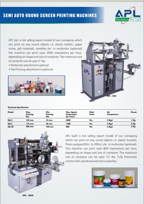 Cylindrical Screen Printing brochure cover
